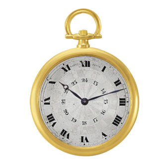 French gold dress watch with two-tone silver dial Circa 1920