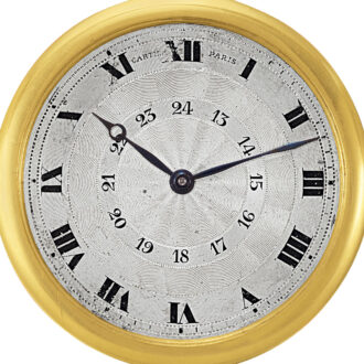 French gold dress watch with two-tone silver dial Circa 1920