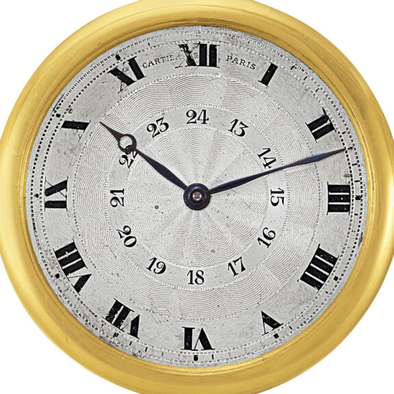 French gold dress watch with two-tone silver dial Circa 1920 French gold dress watch with two-tone silver dial Circa 1920
