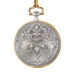 Swiss gold, enamel and diamond-set pendant watch Circa 1911