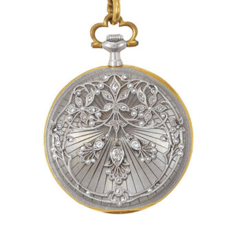 Swiss gold, enamel and diamond-set pendant watch Circa 1911