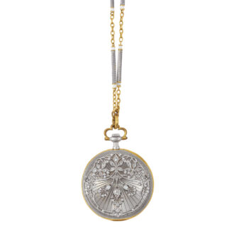 Swiss gold, enamel and diamond-set pendant watch Circa 1911