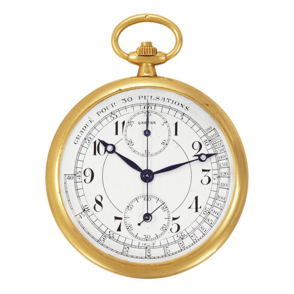 French gold medical watch with chronograph Circa 1925