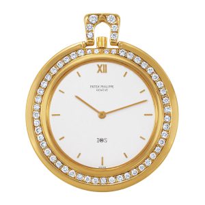 Swiss 18k gold and diamonds keyless lady's watch Circa 1969