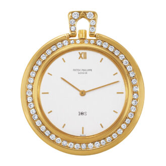 Swiss 18k gold and diamonds keyless lady's watch Circa 1969