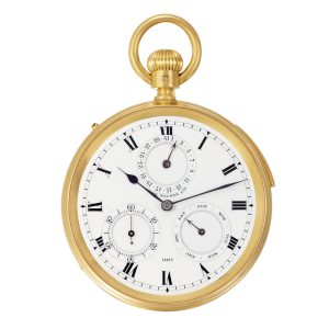 English half-quarter repeating watch with calendar Circa 1873