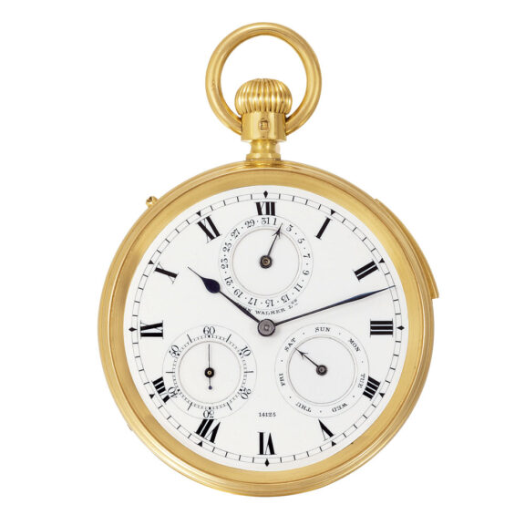 English half-quarter repeating watch with calendar Circa 1873