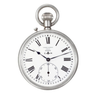 Swiss silver military deck watch made for the British Navy Circa 1938