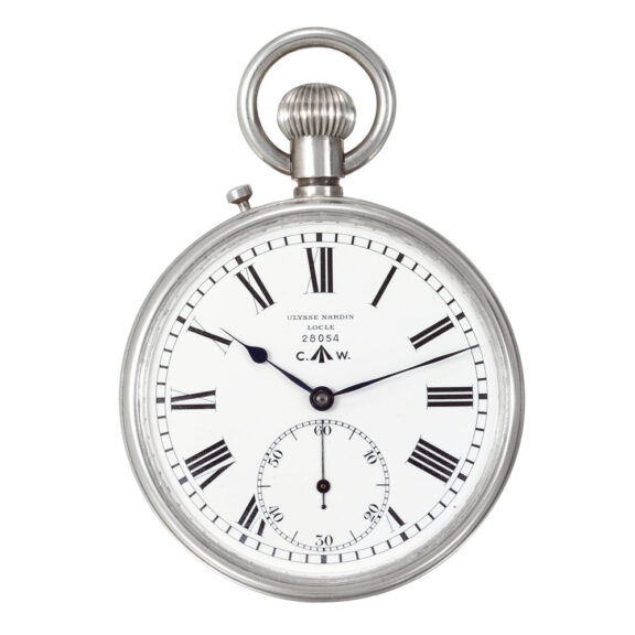 Swiss silver military deck watch made for the British Navy Circa 1938