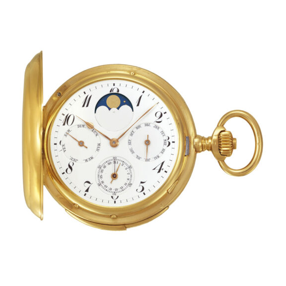 Swiss 18K gold minute repeating astronomical watch Circa 1910
