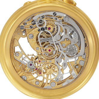 Swiss gold skeletonized chronograph pocket watch Circa 1970 Swiss gold skeletonized chronograph pocket watch Circa 1970
