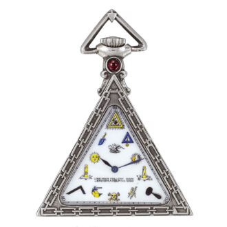 Fine Swiss silver triangular Masonic form watch Circa 1960