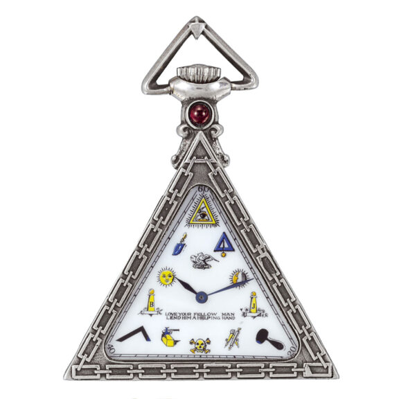 Fine Swiss silver triangular Masonic form watch Circa 1960