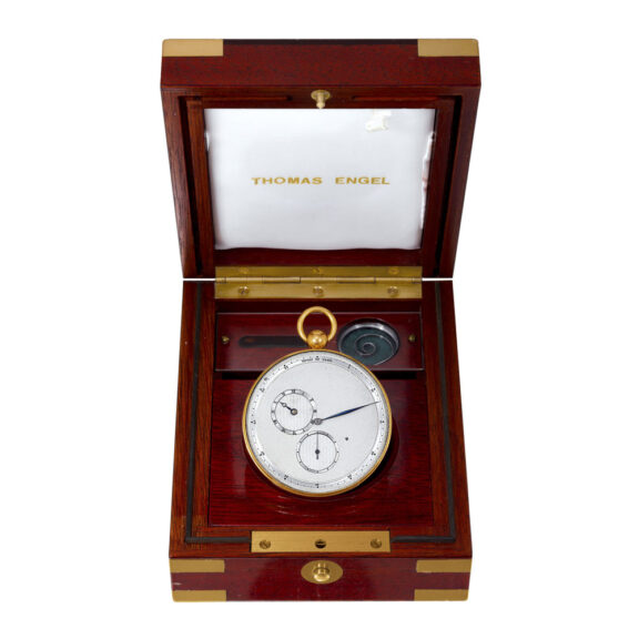 fine German 18K pink gold and platinum dress watch Circa 1980