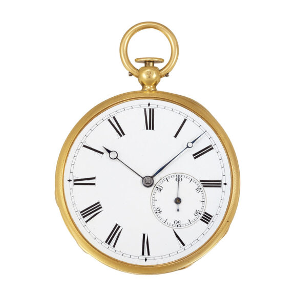 Early English gold keyless pull wind watch Circa 1824