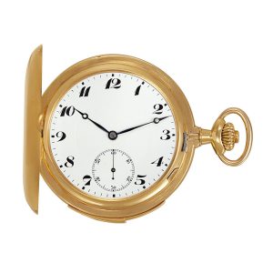 Swiss 18k gold minute repeating carillon pocket watch Circa 1920