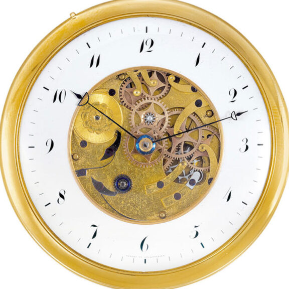 Swiss 18K gold quarter repeater with visible movement Circa 1815 Swiss 18K gold quarter repeater with visible movement Circa 1815