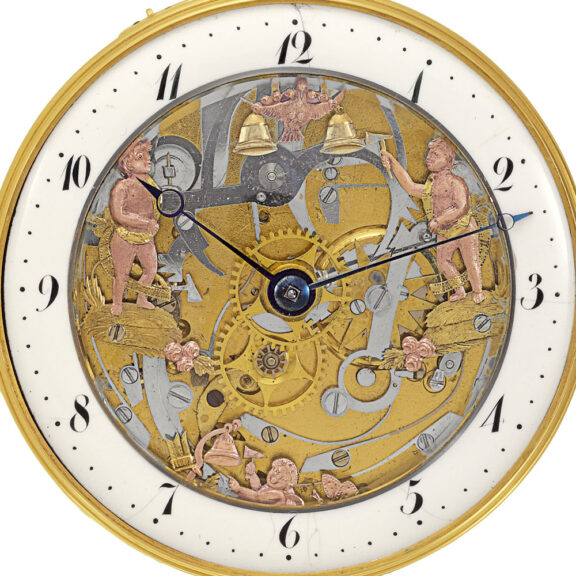 Swiss gold repeater with three automaton Jacks Circa 1815 Swiss gold repeater with three automaton Jacks Circa 1815