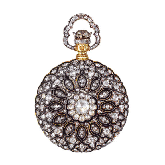 Swiss gold, magnificent diamond-set lady's watch Circa 1870 Swiss gold, magnificent diamond-set lady's watch Circa 1870