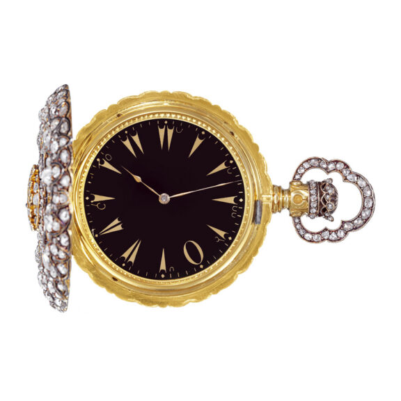 Swiss gold, magnificent diamond-set lady's watch Circa 1870 Swiss gold, magnificent diamond-set lady's watch Circa 1870