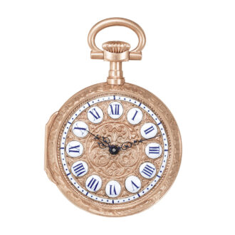 Swiss 18k pink gold Louis XV style pendant watch Circa 1888