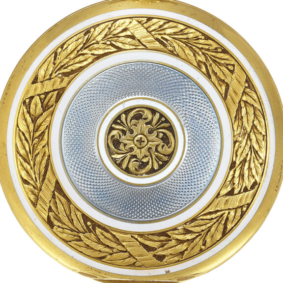 Elegant Swiss 18K gold hunting cased dress watch Circa 1920 Elegant Swiss 18K gold hunting cased dress watch Circa 1920