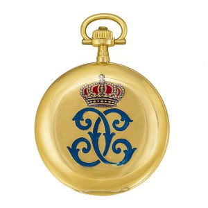 Swiss 14k gold watch decorated with the cypher of King Carlos Circa 1900