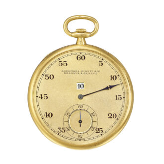 Swiss 18K yellow gold digital jump hour dress watch Circa 1930