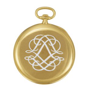 Swiss 18K yellow gold digital jump hour dress watch Circa 1930