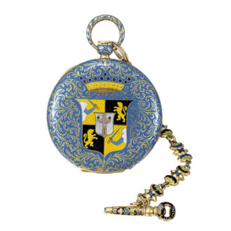 Swiss 18 Carat gold watch decorated with a Coat of Arms Circa 1830