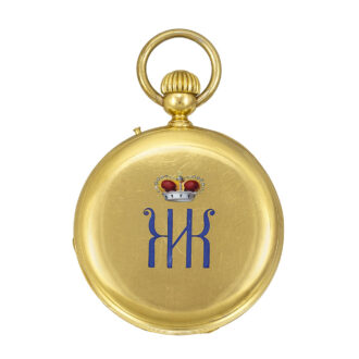 Swiss gold and enamel hunting cased pocket watch Circa 1870