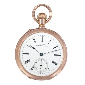 German fine 14k pink gold Glashütte pocket watch Circa 1900
