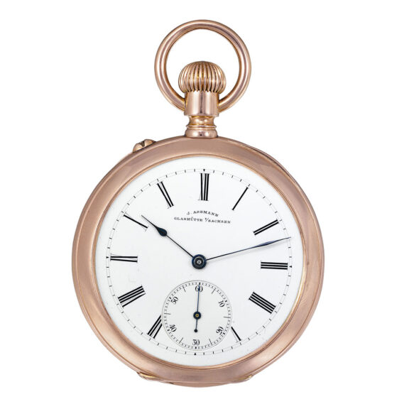 German fine 14k pink gold Glashütte pocket watch Circa 1900