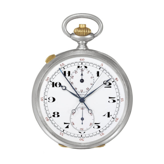 Swiss silver open faced split-second chronograph Circa 1920