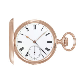Unusual Swiss 18K pink gold hunting cased pocket watch Circa 1895 Unusual Swiss 18K pink gold hunting cased pocket watch Circa 1895
