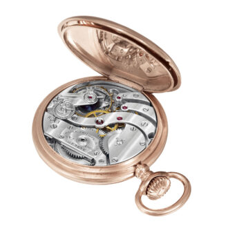 Unusual Swiss 18K pink gold hunting cased pocket watch Circa 1895 Unusual Swiss 18K pink gold hunting cased pocket watch Circa 1895