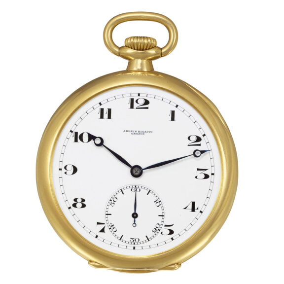 Swiss 18 carat yellow gold keyless pocket watch Circa 1915