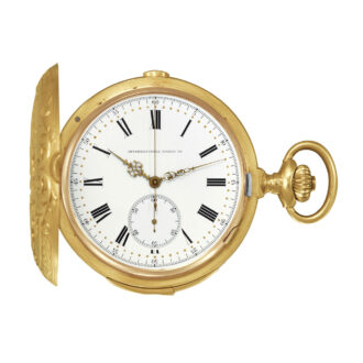 Swiss gold hunting cased minute repeater with chronograph Circa 1910