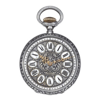 Unusual Swiss blackened silver keyless pocket watch Circa 1886