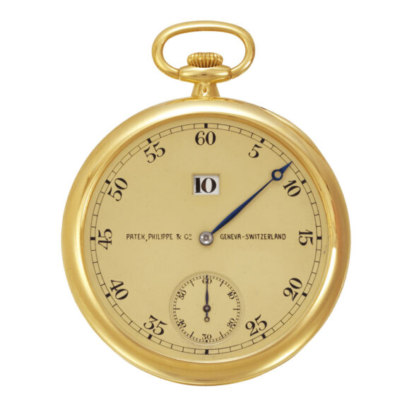 Swiss 18k yellow gold keyless jump-hour dress watch Circa 1928