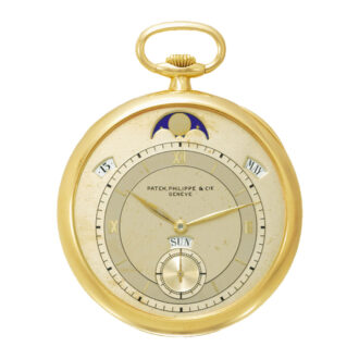Swiss gold dress watch with digital perpetual calendar Circa 1937