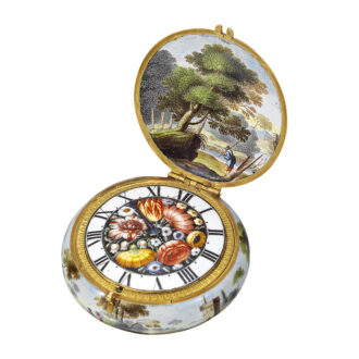 French 20k gold and enamel verge pendant watch Circa 1650