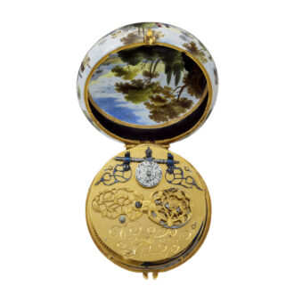 French 20k gold and enamel verge pendant watch Circa 1650