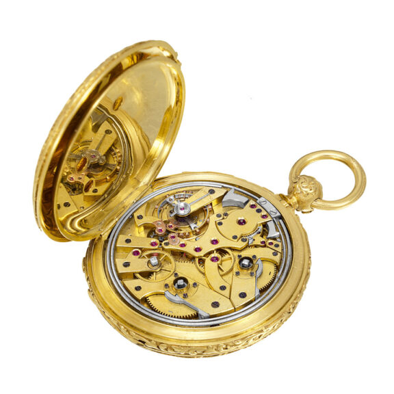 French 18k yellow gold quarter repeating pocket watch Circa 1860 French 18k yellow gold quarter repeating pocket watch Circa 1860