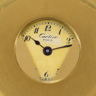 French gold dress watch with spring-loaded sliding shutters Circa 1925
