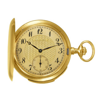 Swiss 18k gold hunting cased repeating dress watch Circa 1910