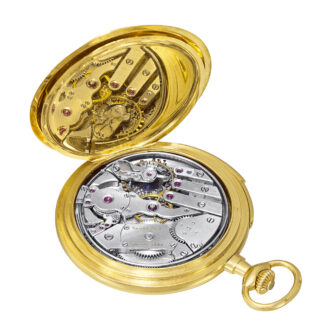 Swiss 18k gold hunting cased repeating dress watch Circa 1910