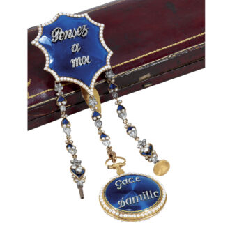 French verge pendant watch with chatelaine, key and seal Circa 1790