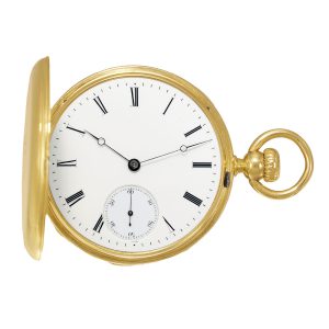 Fine Swiss 18 Carat gold hunting cased pocket watch Circa 1860