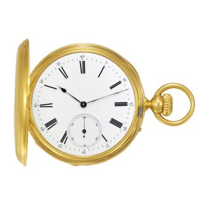 Swiss gold hunting cased lever chronometer watch Circa 1860